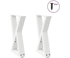 Kavos staliuko kojelės, 2 vnt., baltos, 38x(42-43,3) cm, plienas