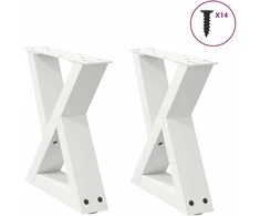 Kavos staliuko kojelės, 2 vnt., baltos, 40x(30-31,3) cm, plienas