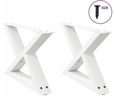 Kavos staliuko kojelės, 2 vnt., baltos, 50x(30-31,3) cm, plienas
