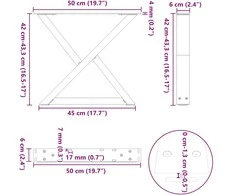 Kavos staliuko kojelės, 2 vnt., baltos, 50x(42-43,3) cm, plienas
