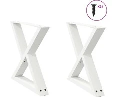 Kavos staliuko kojelės, 2 vnt., baltos, 60x(42-43,3) cm, plienas