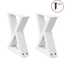 Kavos staliuko kojelės, 2 vnt., baltos, 30x(30-31,3) cm, plienas