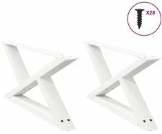 Kavos staliuko kojelės, 2 vnt., baltos, 70x(30-31,3) cm, plienas