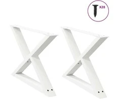 Kavos staliuko kojelės, 2 vnt., baltos, 70x(42-43,3) cm, plienas