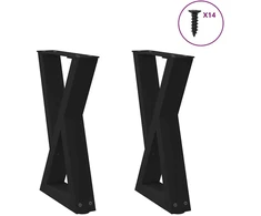 Kavos staliuko kojelės, 2 vnt., juodos, 28x(42-43,3) cm, plienas