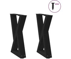 Kavos staliuko kojelės, 2 vnt., juodos, 38x(42-43,3) cm, plienas