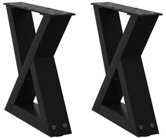 Kavos staliuko kojelės, 2 vnt., juodos, 40x(30-31,3) cm, plienas