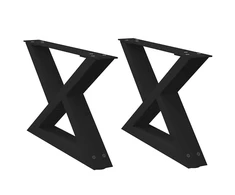 Kavos staliuko kojelės, 2 vnt., juodos, 50x(30-31,3) cm, plienas