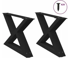 Kavos staliuko kojelės, 2 vnt., juodos, 50x(30-31,3) cm, plienas