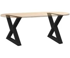 Kavos staliuko kojelės, 2 vnt., juodos, 60x(42-43,3) cm, plienas