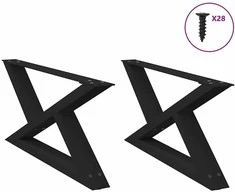 Kavos staliuko kojelės, 2 vnt., juodos, 70x(30-31,3) cm, plienas