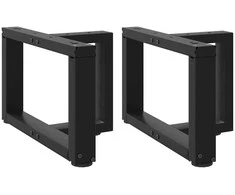 Kavos staliuko kojelės, 2 vnt., juodos, 40x25x(30-31) cm, plienas, T formos