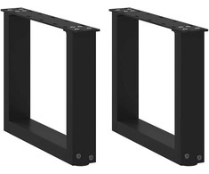 Kavos staliuko kojelės, 2 vnt., juodos, 30x(30-31) cm, plienas, U formos