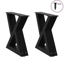 Kavos staliuko kojelės, 2 vnt., juodos, 30x(30-31,3) cm, plienas