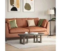 Kavos staliuko kojelės, 2 vnt., juodos, 30x25x(30-31) cm, plienas