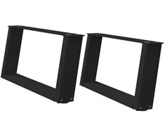 Kavos staliuko kojelės, U formos, 2 vnt., juoda, 60x(30-31)cm