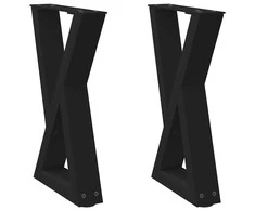 Kavos staliuko kojelės, 2 vnt., juodos, 28x(42-43,3) cm, plienas