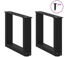 Kavos staliuko kojelės, 2 vnt., juodos, 30x(30-31) cm, plienas, U formos