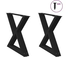 Kavos staliuko kojelės, 2 vnt., juodos, 60x(42-43,3) cm, plienas