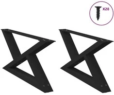 Kavos staliuko kojelės, 2 vnt., juodos, 70x(30-31,3) cm, plienas