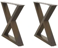 Kavos staliuko kojelės, 2 vnt., natūralus plienas, 60x(42-43,3) cm, plienas