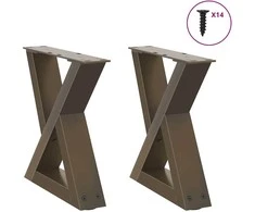 Kavos staliuko kojelės, 2 vnt., natūralus plienas, 30x(30-31,3) cm, plienas