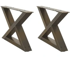Kavos staliuko kojelės, 2 vnt., natūralus plienas, 60x(30-31,3) cm, plienas