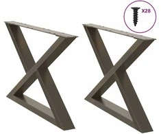 Kavos staliuko kojelės, 2 vnt., natūralus plienas, 70x(42-43,3) cm, plienas