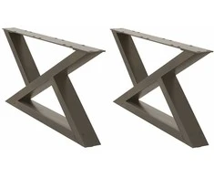 Kavos staliuko kojelės, 2 vnt., natūralus plienas, 70x(30-31,3) cm, plienas