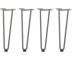 Kavos staliuko kojelės, 4 vnt., natūralus plienas, 42 cm, tvirtas plienas