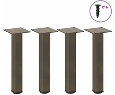 Kavos staliuko kojelės, 4 vnt., natūralus plienas, 42-44 cm, plienas