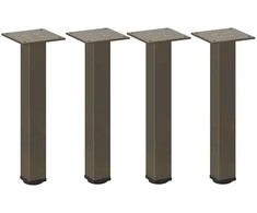 Kavos staliuko kojelės, 4 vnt., natūralus plienas, 30-32 cm, plienas
