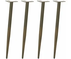 Konsolinio stalo kojelės, kūginės, 4 vnt., natūralus plienas, 72-73 cm, plienas
