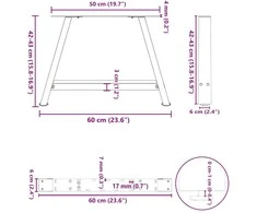 Kavos staliuko kojelės, A formos, 2 vnt., 60x(42-43) cm, plienas