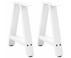Kavos staliuko kojelės, A formos, 2 vnt., baltos, 50x(42-43) cm, plienas