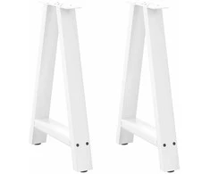 Valgomojo stalo kojelės, 2 vnt., baltos, 60x(72-73) cm, plienas, A formos