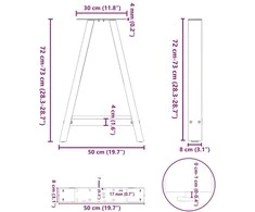 Valgomojo stalo kojelės, A formos, 2 vnt., baltos, 50x(72-73) cm, plienas