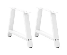 Kavos staliuko kojelės, A formos, 2 vnt., baltos, 60x(42-43) cm, plienas