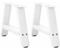 Kavos staliuko kojelės, 2 vnt., baltos, 30x(30-31) cm, plienas, A formos