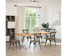 Valgomojo stalo kojelės, 2 vnt., baltos, 100x(72-73) cm, plienas, A formos