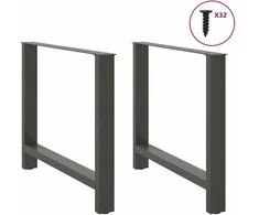 Valgomojo stalo kojos, antracito spalvos, 2 vnt., 100x(72-73) cm, plienas