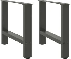 Kavos staliuko kojos, antracito spalvos, 2 vnt., 60x(42-43) cm, plienas