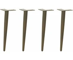 Kavos staliuko kojelės, kūginės, 4 vnt., natūralus plienas, 30-31 cm, plienas