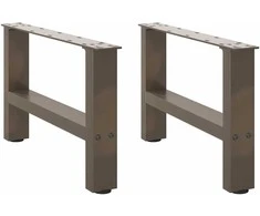 Kavos staliuko kojelės, 2 vnt., 50x(30-31) cm, natūralus plienas