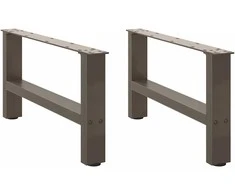 Kavos staliuko kojelės, 2 vnt., 60x(30-31) cm, natūralus plienas