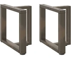 Kavos staliuko kojelės, T formos, 2 vnt., juodos, 50x25x(42-43) cm, plienas