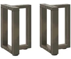 Kavos staliuko kojelės, T formos, 2 vnt., juodos, 28x25x(42-43) cm, plienas
