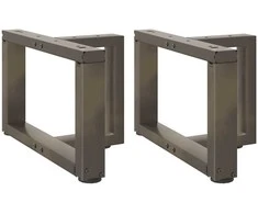 Kavos staliuko kojelės, T formos, 2 vnt., juodos, 50x25x(30-31) cm, plienas