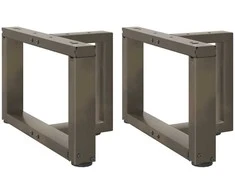 Kavos staliuko kojelės, 2 vnt., juodos, 40x25x(30-31) cm, plienas, T formos