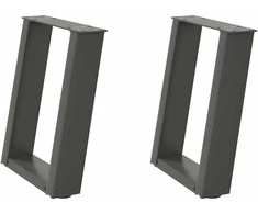 Kavos staliuko kojelės, 2 vnt., antracito spalvos, 28x(42-43) cm, plienas